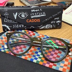 CADDIS Olive Green Round Reading glasses 2.0